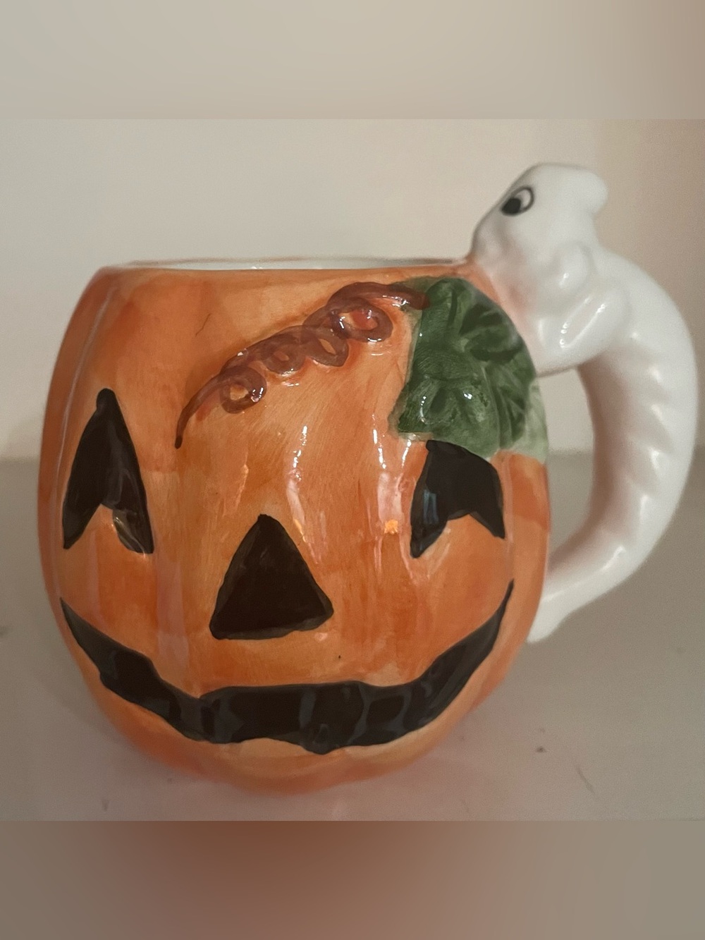 K’s Collection Pouty Ghost Halloween Jack-o-lantern Mug